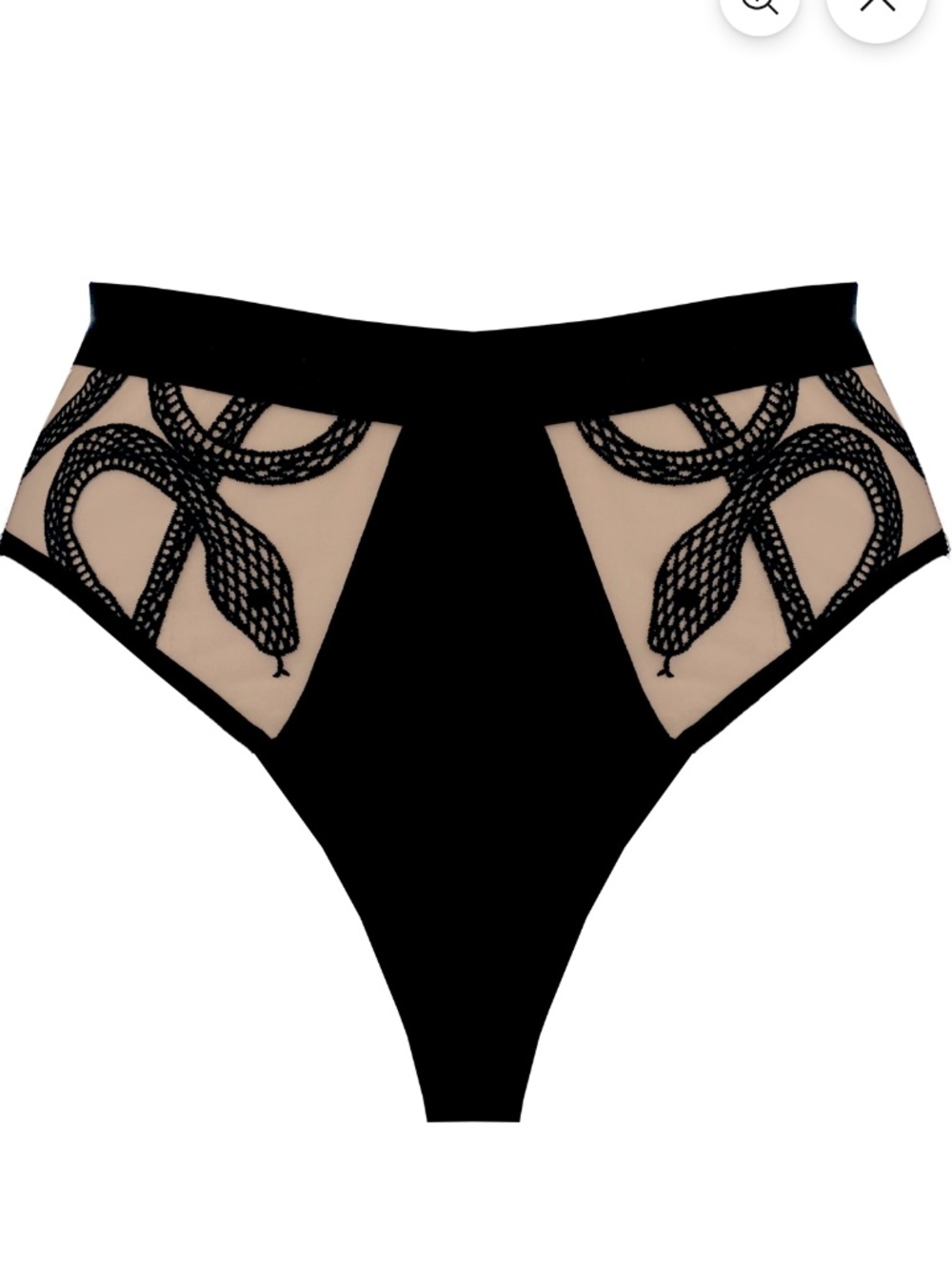 Thistle and Spire Medusa Bikini In Black & Butterscotch Embordered Snake Medium